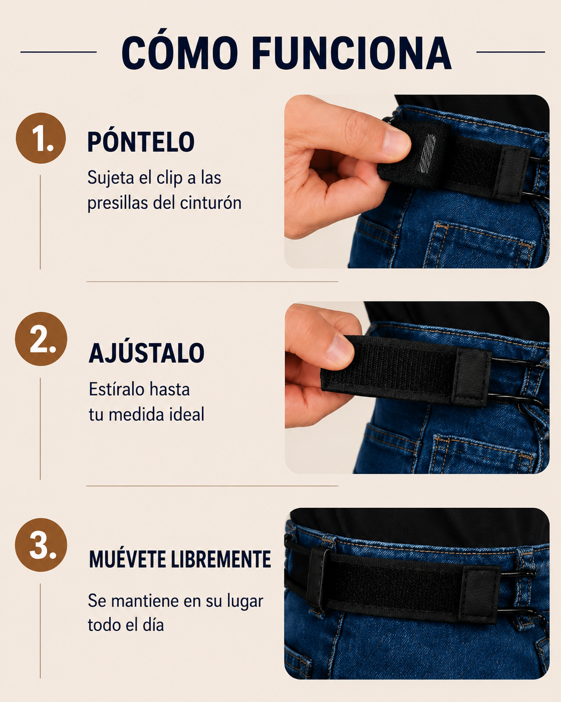 Cinturón Elástico sin Hebilla