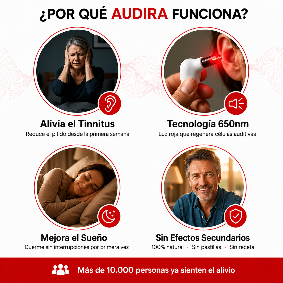 Auricular de Terapia de Luz Roja