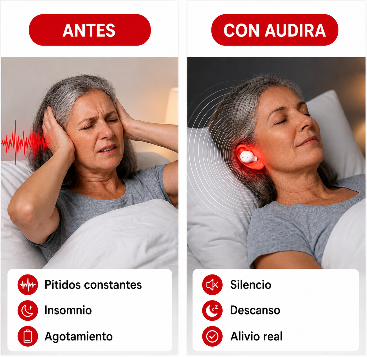 Auricular de Terapia de Luz Roja